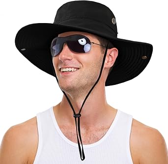 Sun Hat for Men Women UPF 50+ Fishing Hat Wide Brim Bucket Hat with UV Protection Summer Hat for Hiking, Beach, Safari