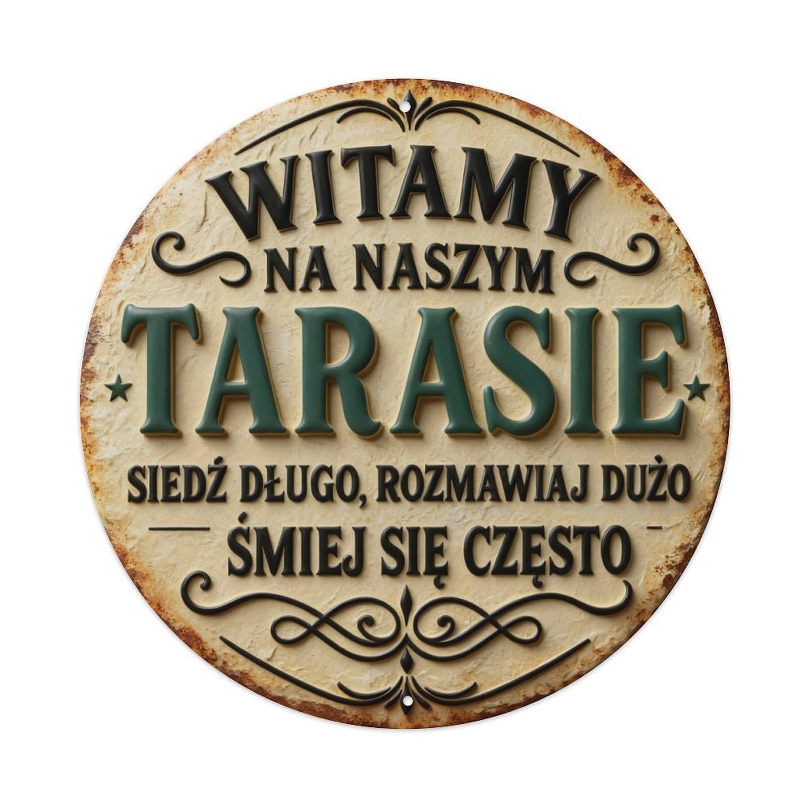 Zlatcbu Vintage Welcome To Our Terrace Sit Long Talk Muc_o6ca7 Metal Tin Sign Retro Wall Art Poster, Decor For Home Living Room Bar Cafe Garage, 8X8 Inch