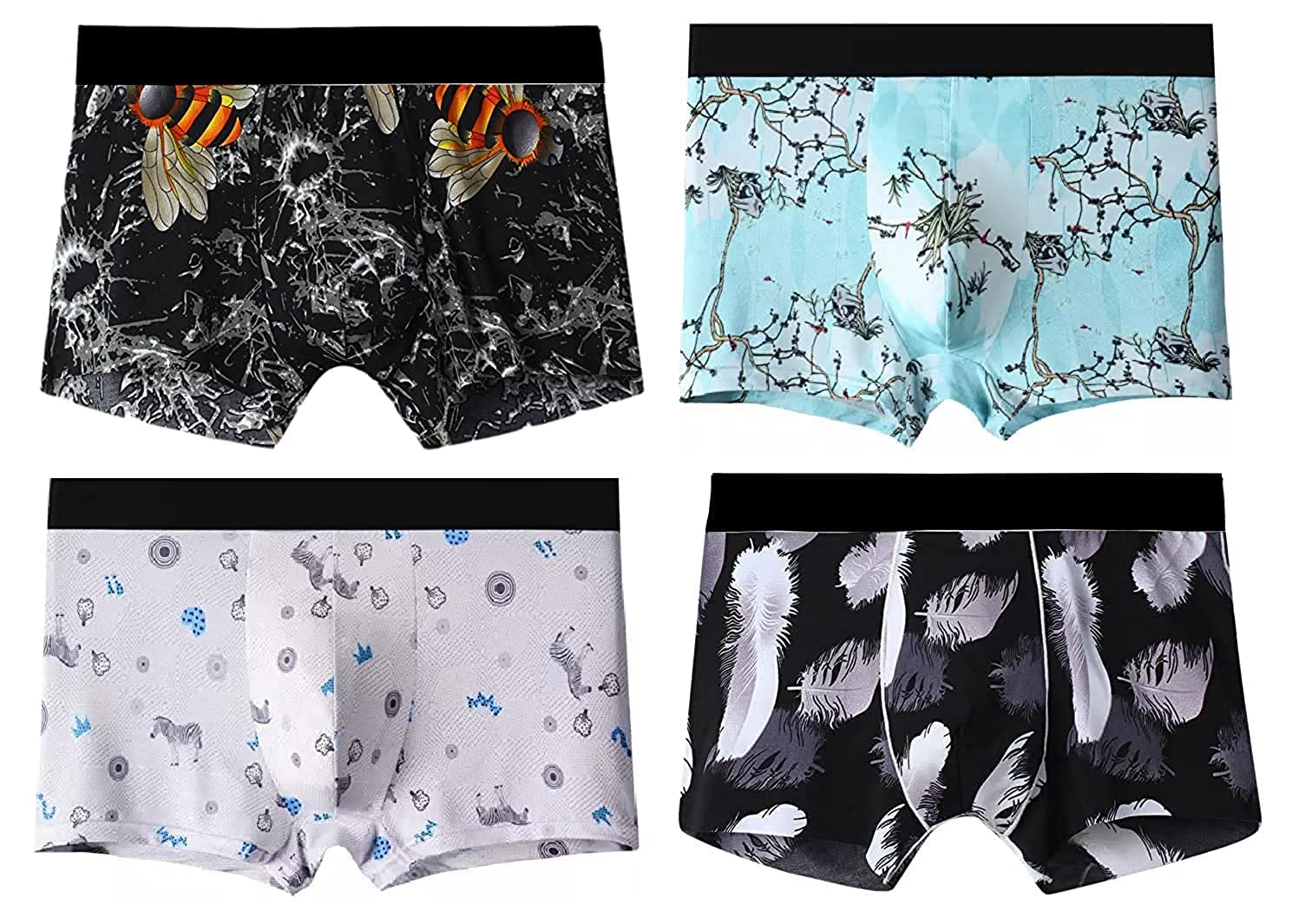 mitsuru Men's Extra Thin Elastic Underwear Long Comfortable Breathable Comfort Boxer Brief Imported Material Printed Multicolor Pack of 2-picture-42