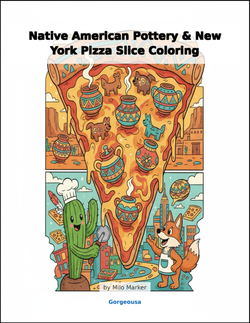 Native American Pottery & New York Pizza Slice Coloring