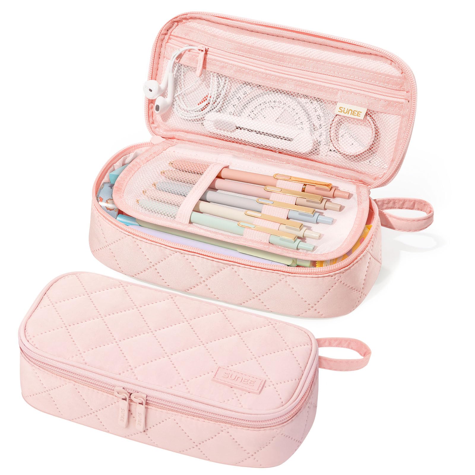 SUNEE Cute Pencil Case, Large Capacity Pencil Pouch Aesthetic Zipper Pencil Bag, Big Stor…