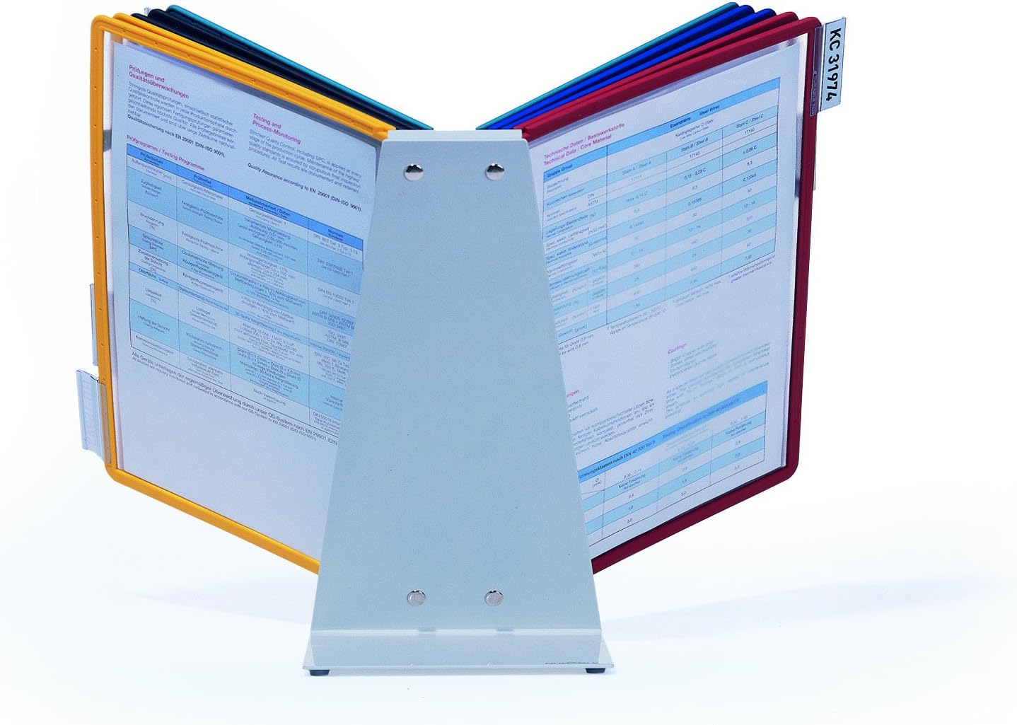 DURABLE Desktop Reference System, 10 Double-Sided Panels, Letter-Size, Assorted Colors, VARIO Design (536000) : Office Products