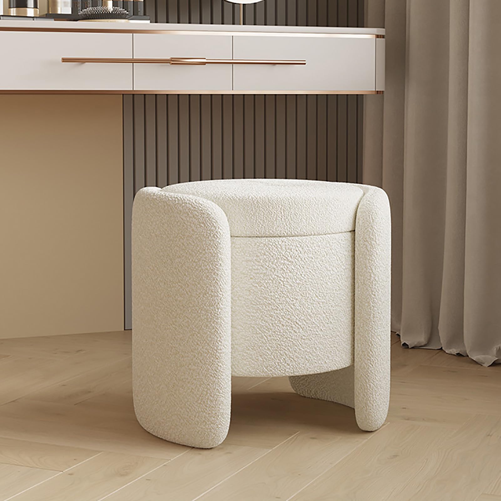 Taburete tapizado de terciopelo exclusivo reposapies elegante para sala de estar 1
