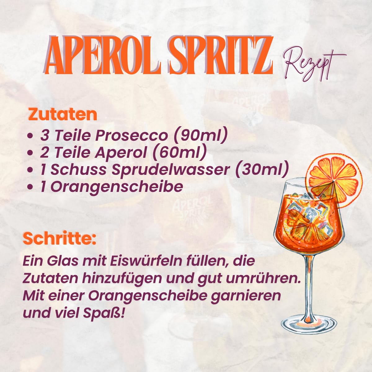 Aperol Spritz Gläser 450 ml - 6 Stück