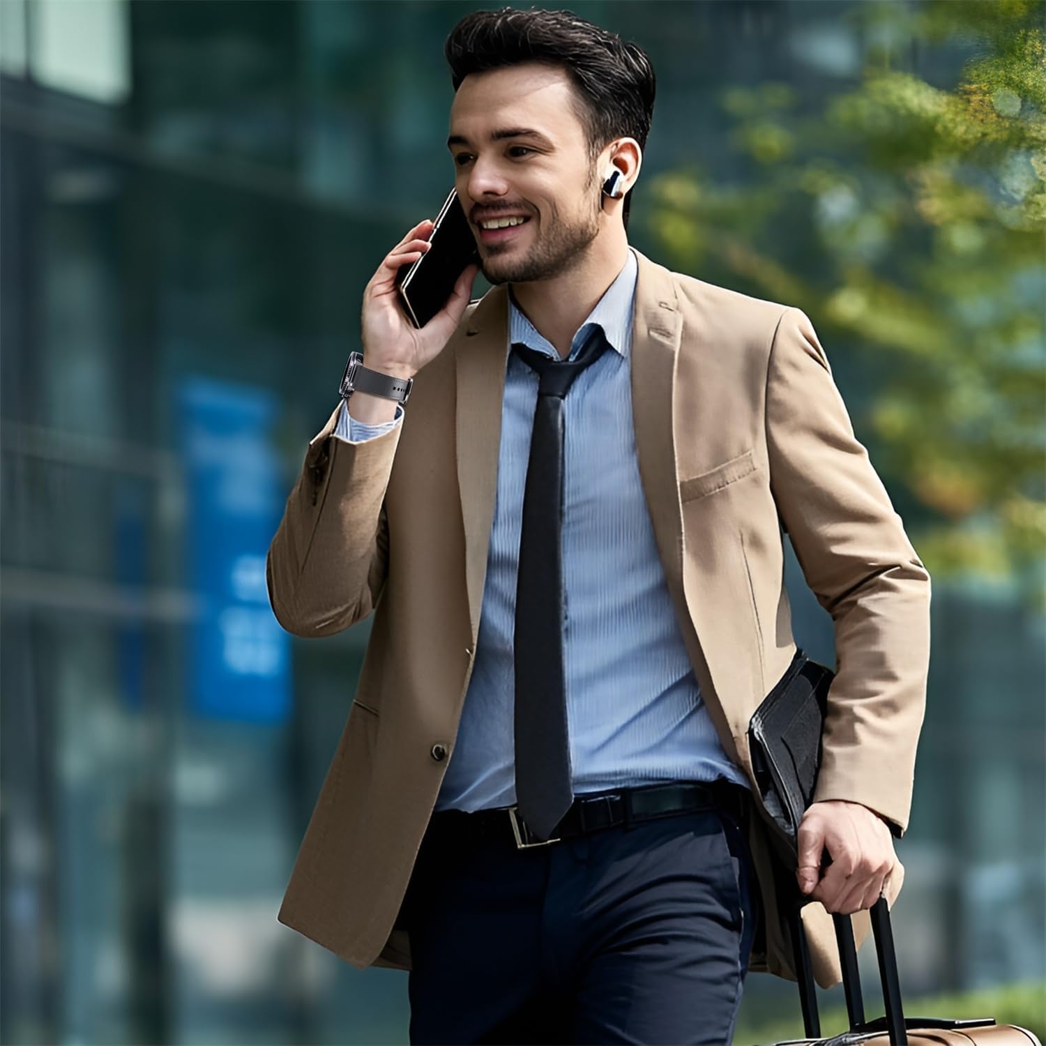 Leather Band Compatible with Samsung Galaxy Watch 8 40mm 44mm/Watch 8 Classic 46mm, Genuine Leather Replacement Strap Compatible For Samsung Watch 8 Bands Men Women - Image 5