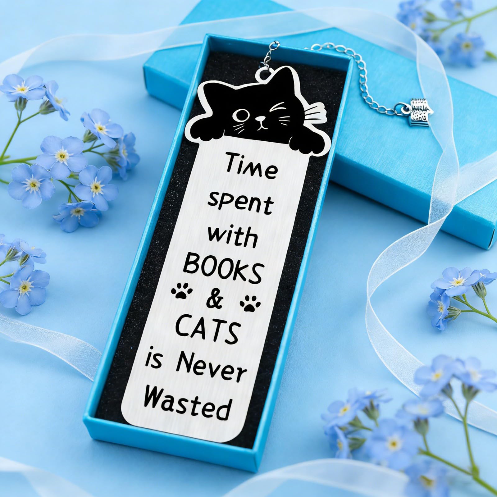 Segnalibro con gatto nero Segnalibri per donne Gatti Segnalibro per gli amanti del libro Simpatico gattino Libri Marchi per la lettura Donne Bambini Uomini Gatti neri Amanti Regali Bookish Regali