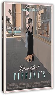 Gacoman Breakfast at Tiffany's Movie Canvas Poster Wall Art Decor Print Picture Paintings for Living Room Bedroom Decoration Frame-style12x18inch(30x45cm)