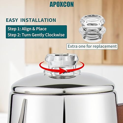 Miniatura 6 de Percolador de café eléctrico de acero inoxidable con dos pomos de progreso de cerveza transparente de vidrio resistente y mango de madera maciza