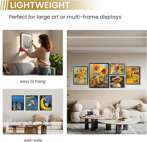 Miniatura 3 de Framenow Portarretratos de 16 x 20 pulgadas, paquete de 2 marcos de fotos de vidrio resistente a los golpes, vertical y horizontal, para colgar en