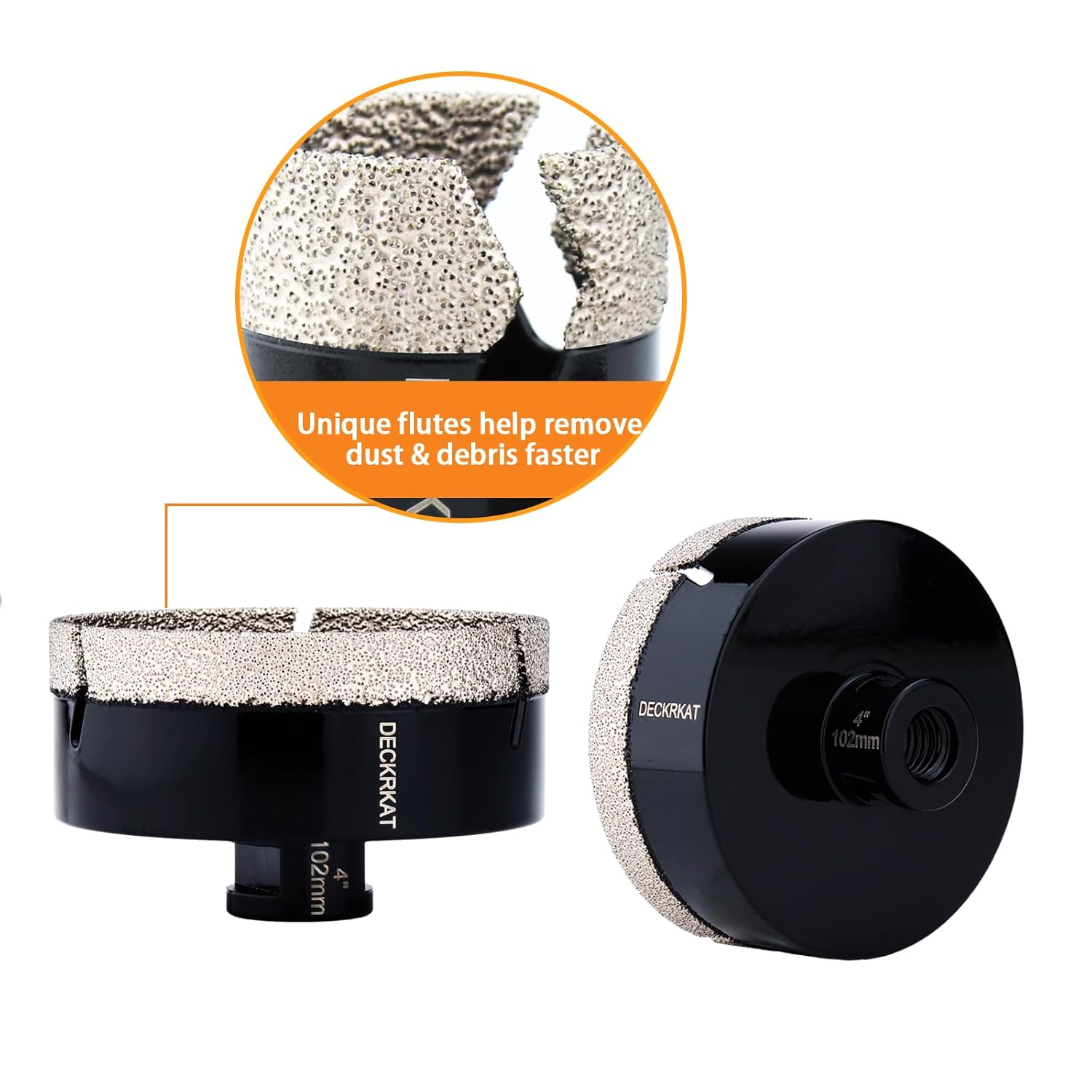 4" Diamond Hole Saw, 102mm Tile Hole Saw Drill Bit Diamond Tipped for Granite Marble Ceramic Glass Porcelain Quartz Tiles Stones Countertop, Core Drill Bits with 5/8-11 Thread for Angle Grinders