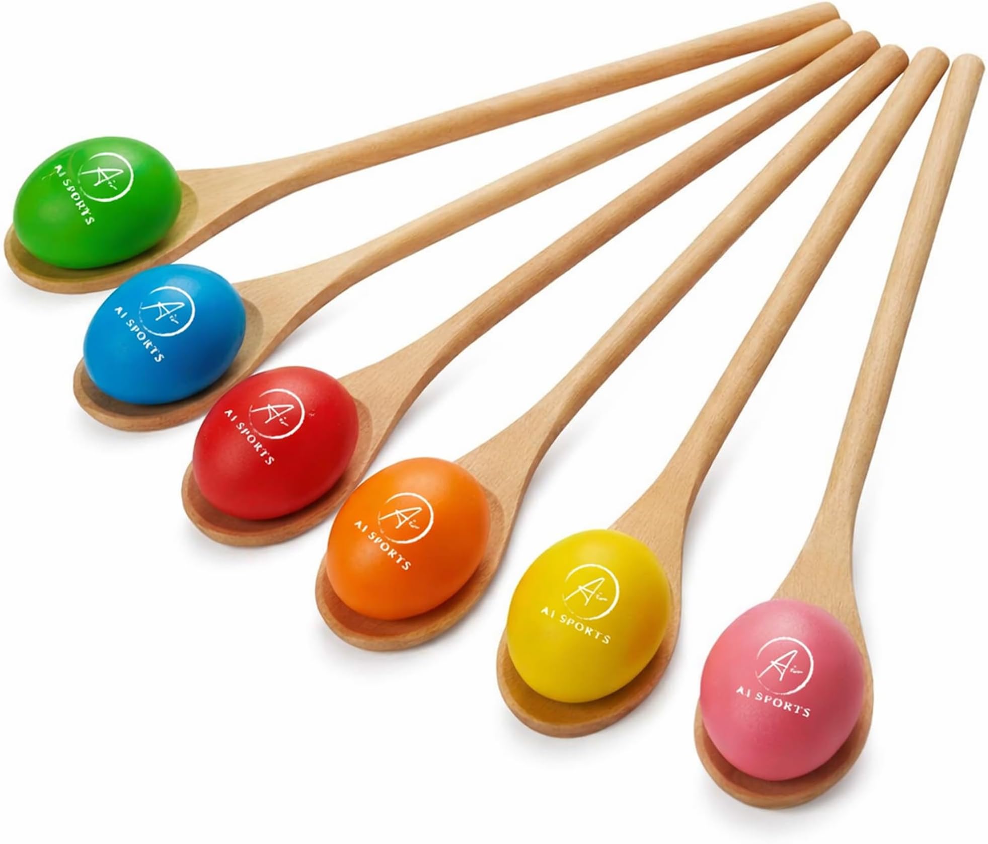 Egg & Spoon Race Game Set for – Plastic Spoons with Colourful Eggs – Outdoor Garden, School Sports Day & Party Balance Game