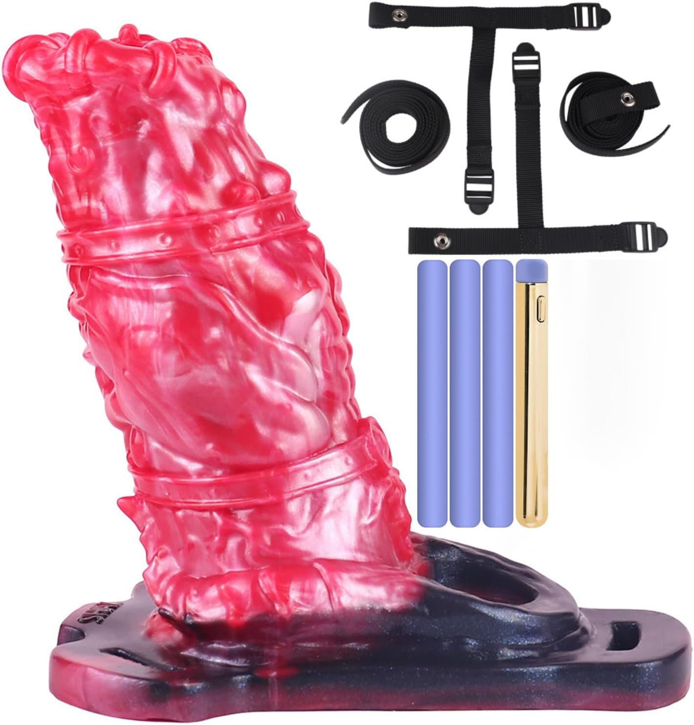 Harness Wearable Dildo Sleeve Silicone Penis Sheath with 3 Rods: Strap On Cock Sleeve Enlarger Reusable Penis Cover Hollow Dildo Adult Men Sex Toy (with Vibrator)