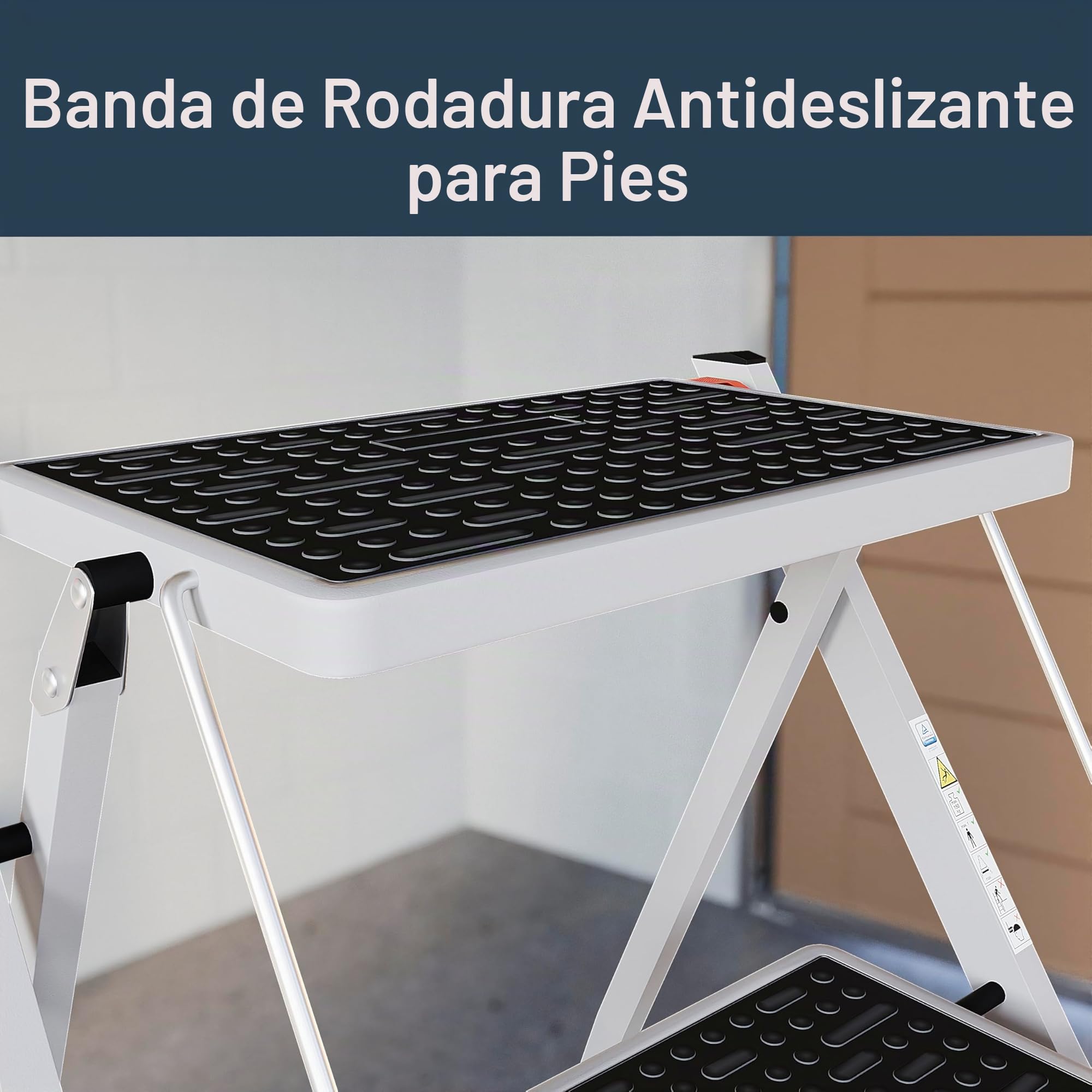 Home Vida – Potro Plegable con Goma Antideslizante, Resistente, de Metal, de Dos escalones y de Color Negro y Blanco
