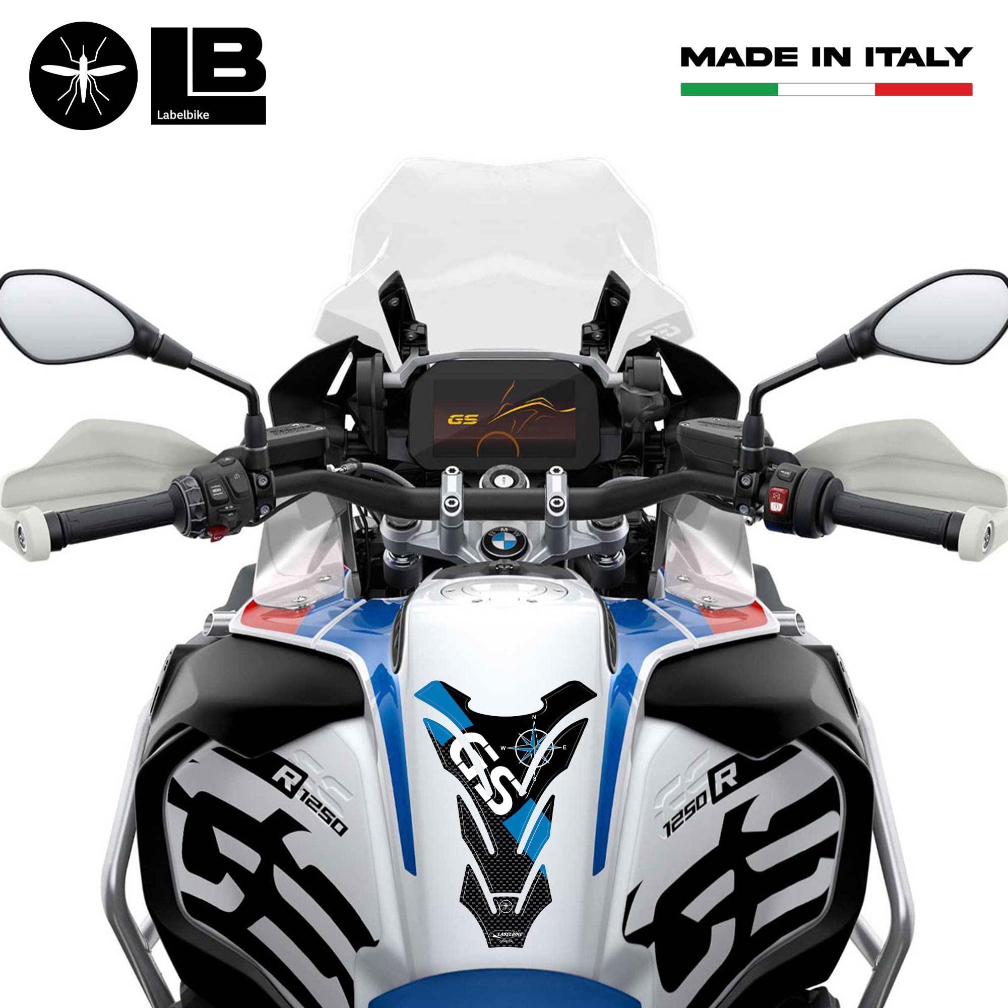 Décoration Résine Verte Moto Adventure Autocollant 3D Résine Labelbike Pour BMW R1300GS - Protection Bavette Réservoir, Vert Autocollant Résine 3d R1300gs Protection Décoration