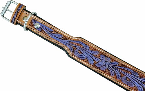 Miniatura 6 de Affilare Collar de cuero para perro, estilo occidental, resistente, manual, ajustable, acolchado, suave para cachorros y perros grandes, 10AB127-M