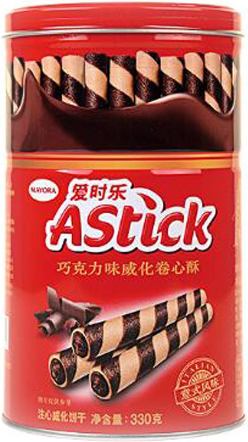 Instant snack from Indonesia Astick wafer stick can package chocolate flavor 10.5oz