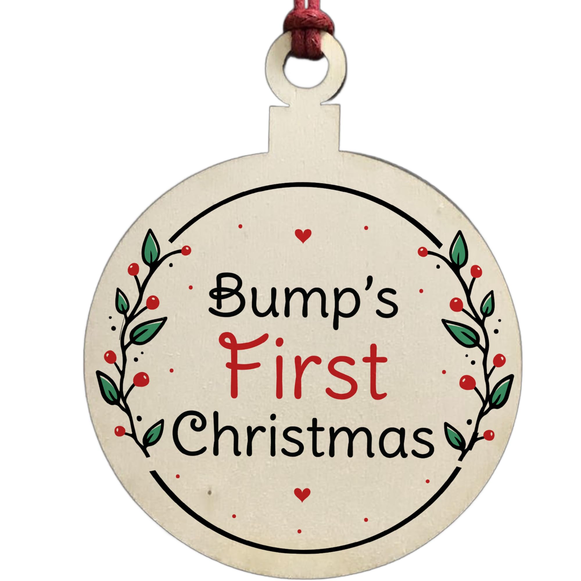 Bumps First Christmas Decoration Wood Christmas Tree Baubles Mum Dad To Be
