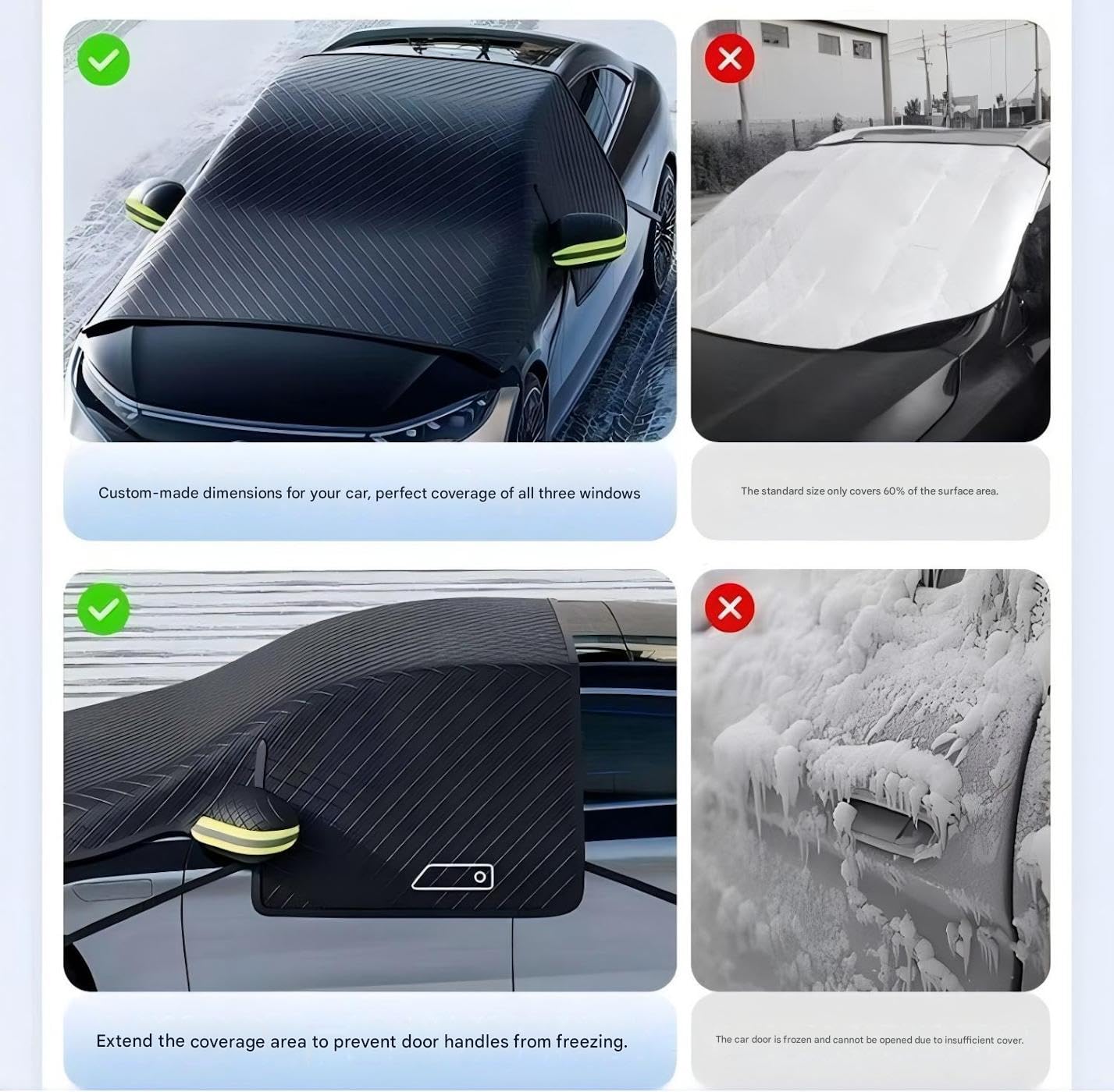 Sonnenschutz Auto Frontscheibe für BMW 5 Serie F10 2009-2017, Außen Schnee EIS Frost Staub und UV Schutz Rost Wischer & Spiegel Schutz