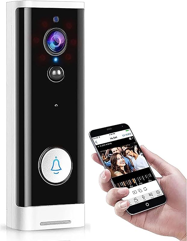 Smart WiFi Video Doorbell Camera: 1080P HD Wireless Doorbell Camera, Motion Detection, Night Vision,Two-Way Audio, Local Storage, APP Control, Compatible with Alexa, Google Home