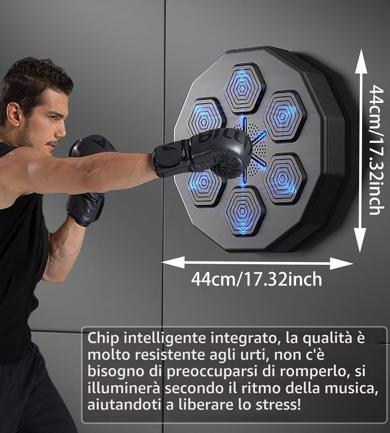 Smart Music Boxing Machine - Boxer musicale da parete con Bluetooth e ricarica USB | Attrezzatura da boxe definitiva per allenamento di boxe