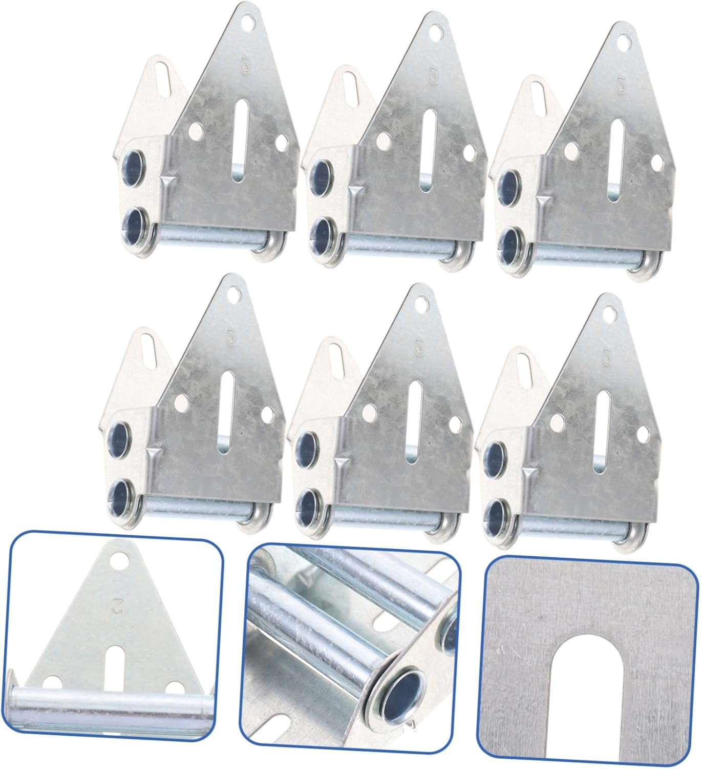 6pcs Heavy Duty Iron Garage Door Hinges Commercial Replacement Parts Rust-Resistant Fit Residential and Light Commercial Sectional Doors