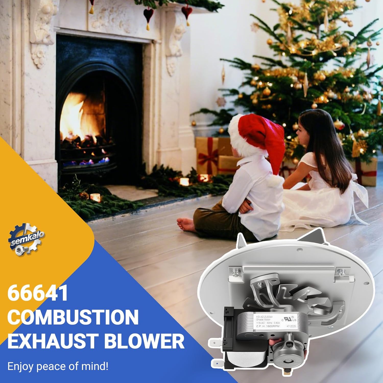 66641 Combustion Blower, Fit for Cleveland Iron Works Pellet Stove, for Grand Teton/Master Forge Pellet Stove - Replace 66641-AMP Exhaust Blower Fan