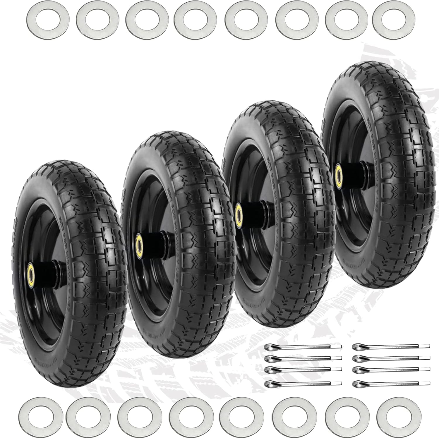 Upgraded 13" Flat Free Wheels Replacement for Gorilla cart