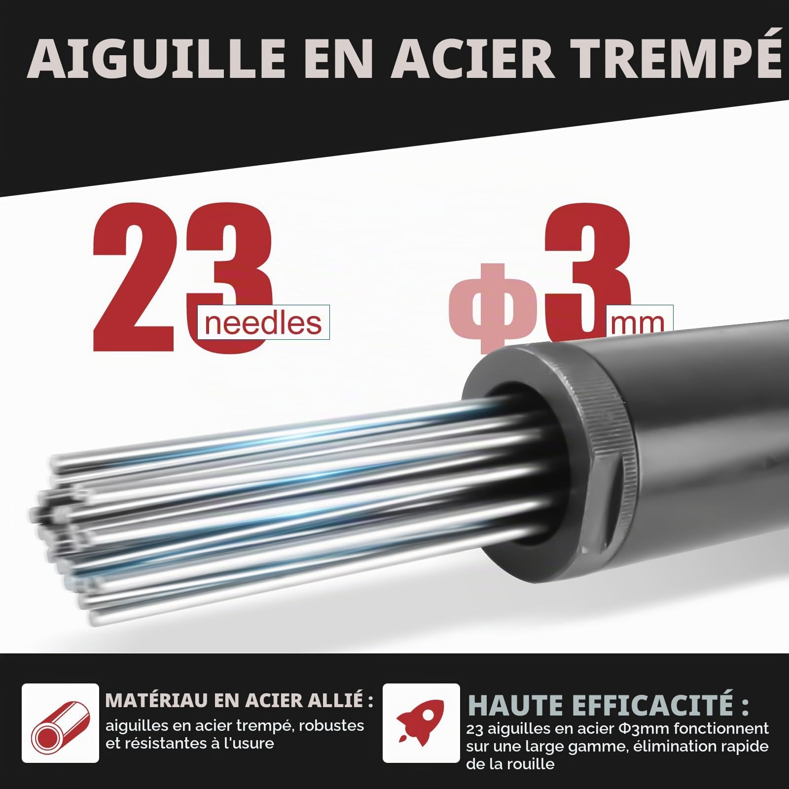 SWANSOFT Détartreur D'aiguille Électrique, 220V 1100W Détartreur à Aiguille de Qualité Industrielle pour L'élimination de la Rouille (53E)