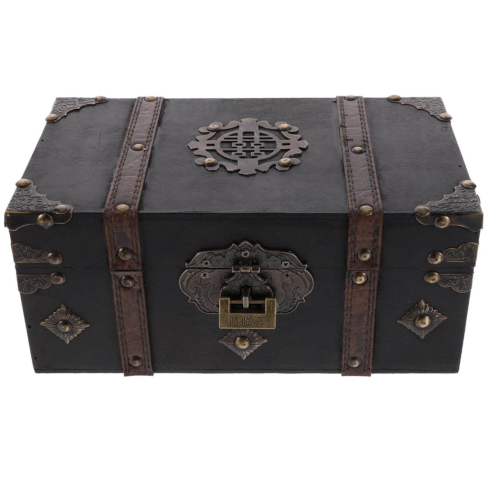 HANABASS Schmuckorganizer Hölzerne Aufbewahrungsbox Schmuckkästchen Vintage mit Schloss und Ausreichender Kapazität mit Deckel für Schlafzimmer und Wohnzimmer