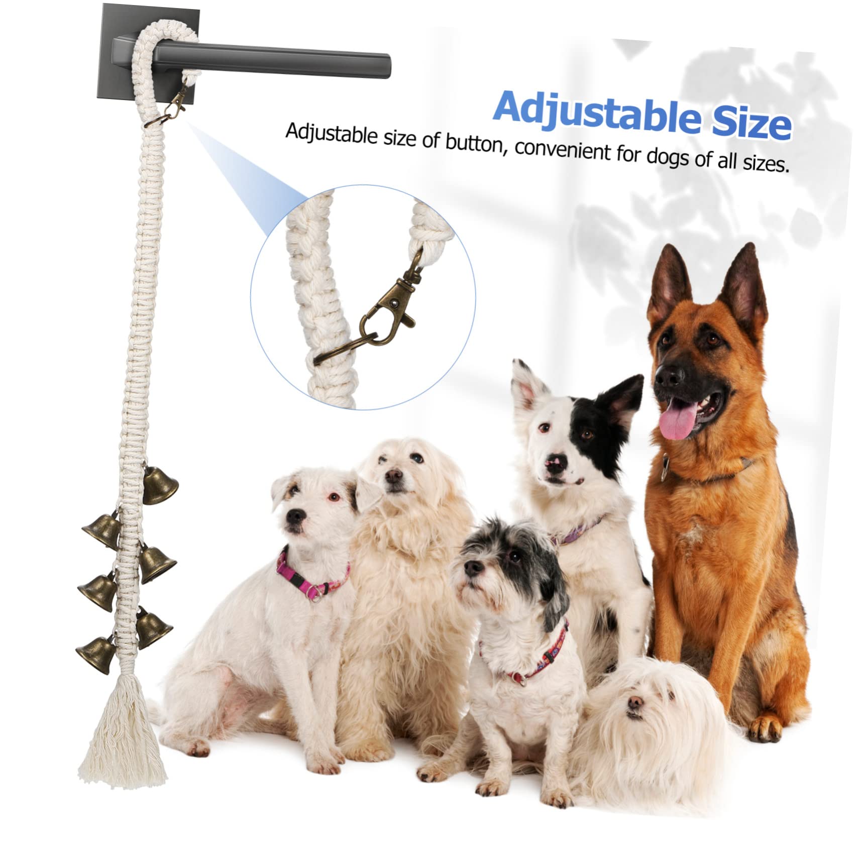 Garneck Cotton Rope Dog Doorbell 2 Pcs Doorbells for Puppy Training Loud Bells for Dog Outside Door Knob Bells for Pet Door Access