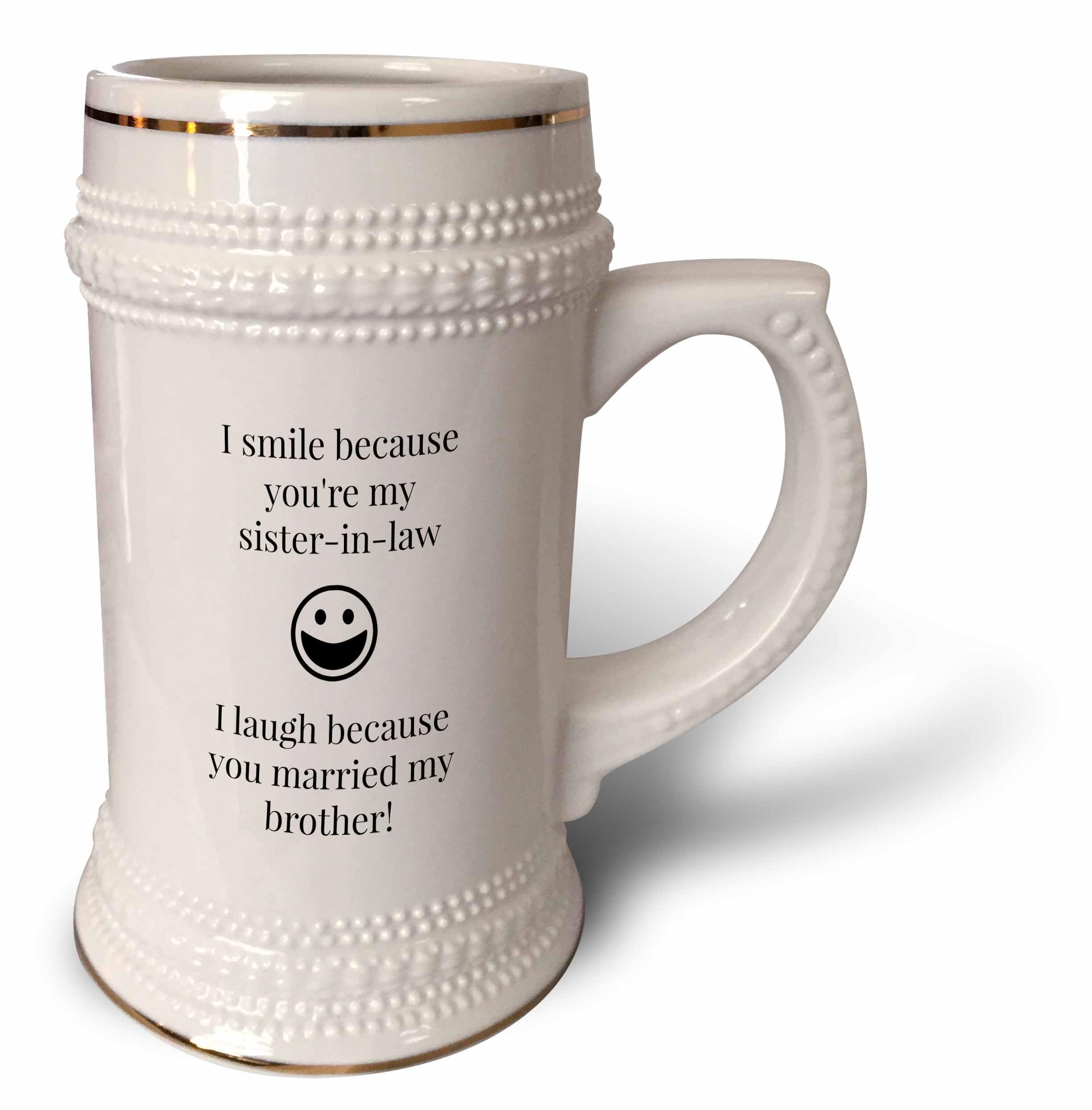 3dRose Tasse mit lustigem Spruch für Schwiegerschwester – Steinbecher, 510 ml, 624 ml, Weiß