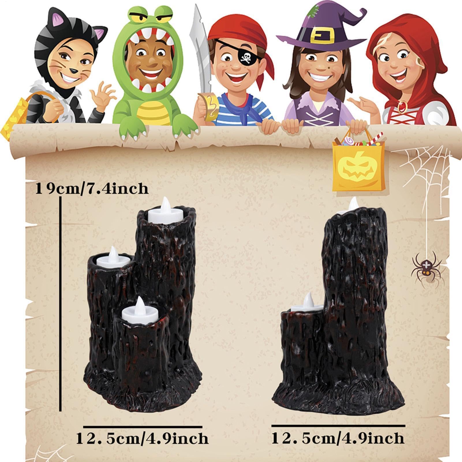 Generisch Decorazione per Halloween a LED senza fiamma, in resina, tronchi d'albero