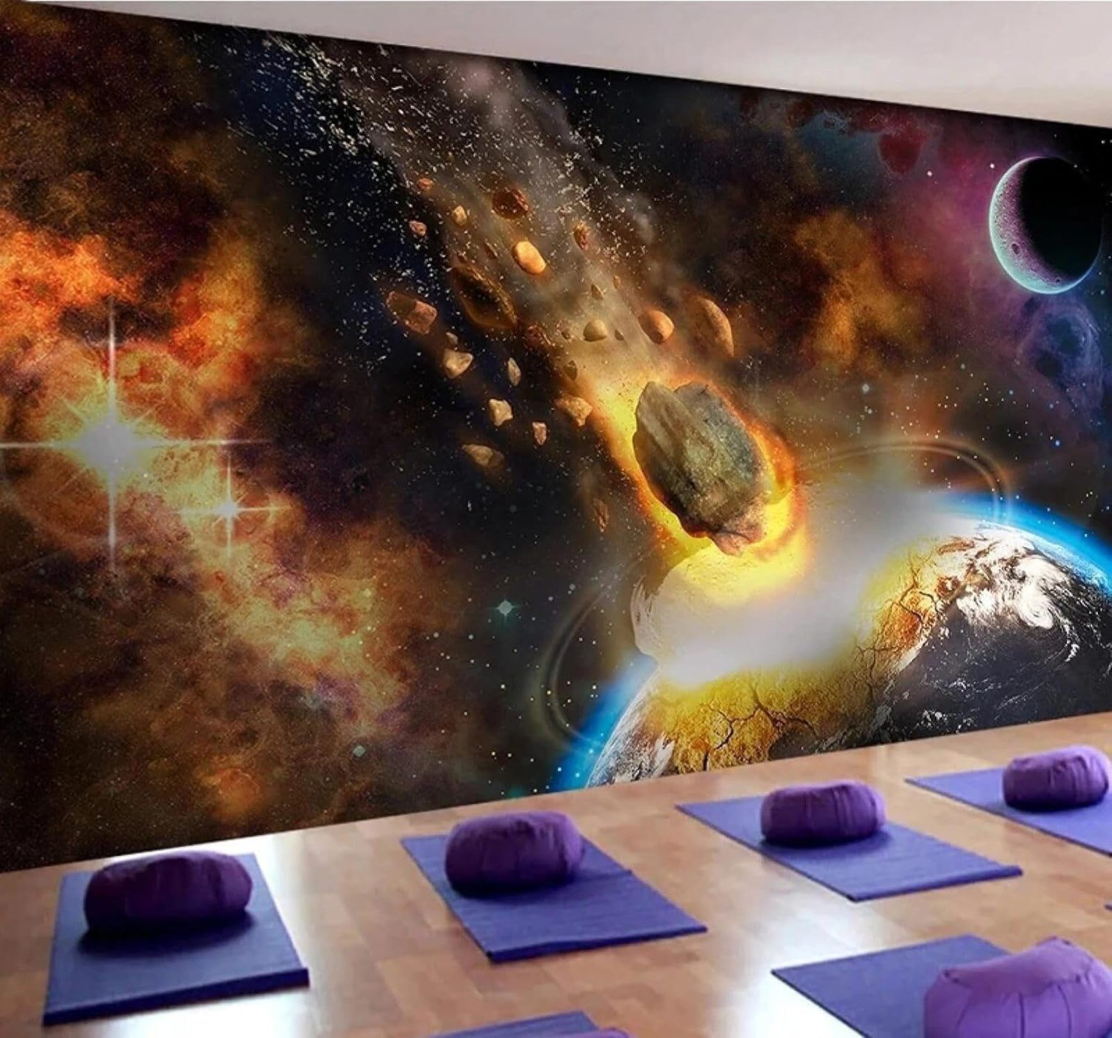 XLMING Three Dimensional Meteorite Universe Starry Sky Planet 3D Wallpaper Luxury Home Dining Decor Paste Sofa Living Room The Wall for Bedroom Mural-350cm×256cm
