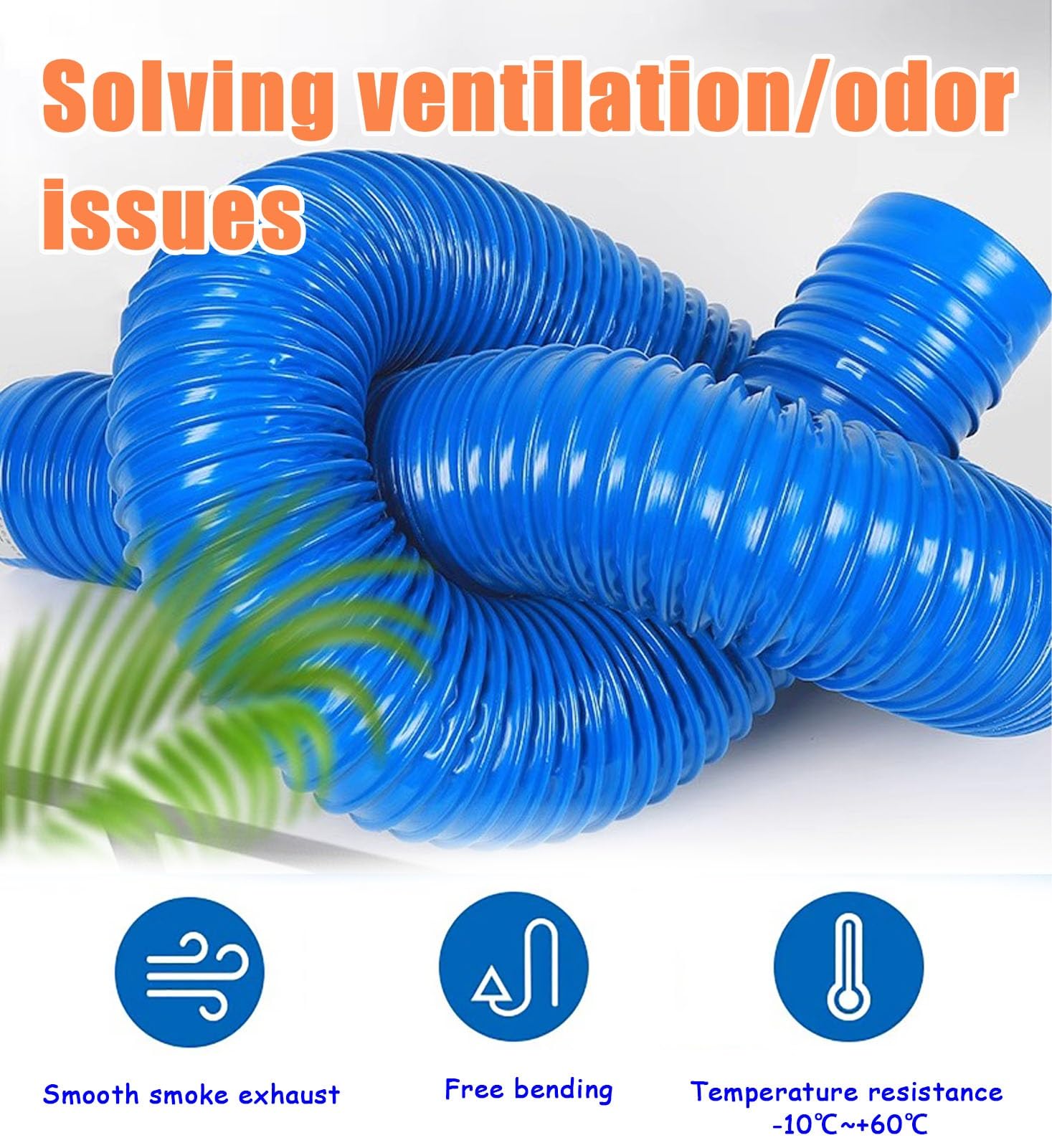 Tubo di sfiato resistente in PVC blu per asciugatrice, diametro 100 mm, lunghezza 1 m, tubo di scarico per condotto dell'aria B, per sfiati asciugatrice