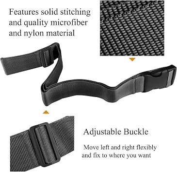 [2 Packs] Luggage Suitcase Straps, elloLife Upgraded Widened Adjustable(180cm x 5cm) Suitcase Belts for Travel Security, Handbags, Luggage, Totes, Briefcases, Carts, Wheeled Luggage etc (Black)