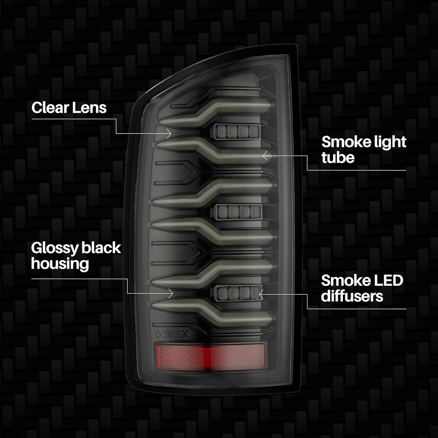 Alpharex For 07-09 Ram LUXX-Series LED Tail Lights Alpha-Black
