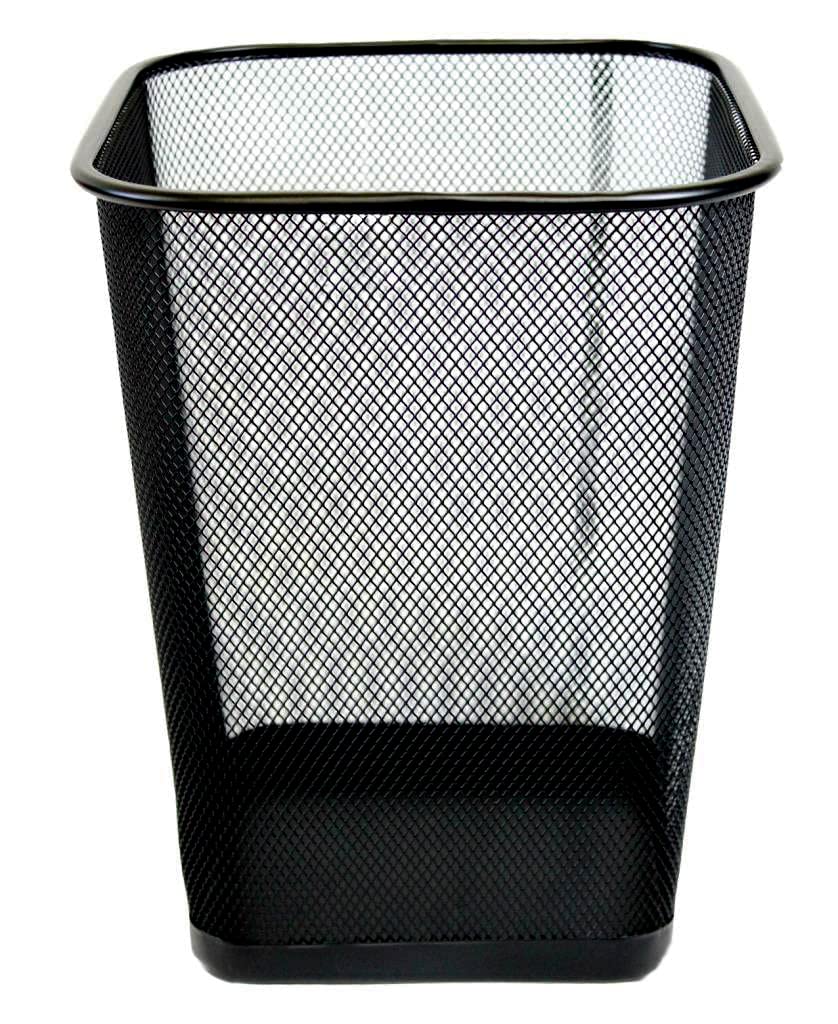 Best House | Metal Mesh Bins | Square | 9 Litres | BLACK | Pack of 1 | Metal Wire Waste Basket Paper Bin | Lightweight and Sturdy Rubbish Bin | Ideal for Kitchen Home Office Living Room Bedroom