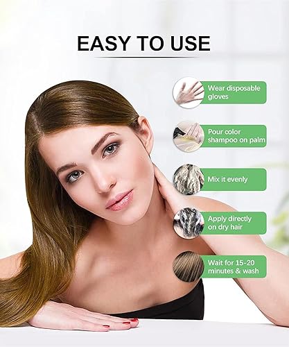 Miniatura 8 de Herbishh Ultimate Combo Champú de color para el cabello, marrón dorado, 13.5 fl oz, paquete de 2 para cabello gris + máscara de cabello de argán de