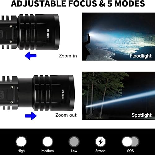 Miniatura 2 de Linternas LED recargables de 10000.00 lúmenes altos, linterna táctica impermeable de alta potencia, linterna táctica para el hogar, linterna