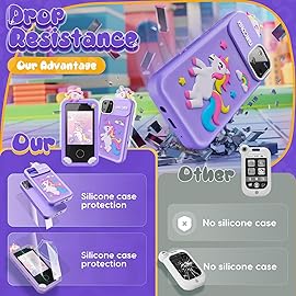 Luyiilo Kids Smart Phone Toys for Girls,Unicorn Gift Toys for Girls Ages 3-9 Christmas Birthday Gifts Mini Smart Phone Toys With 2.8 Touchscreen 16 Learning Games Dual Camera Music Player, 8G SD Card