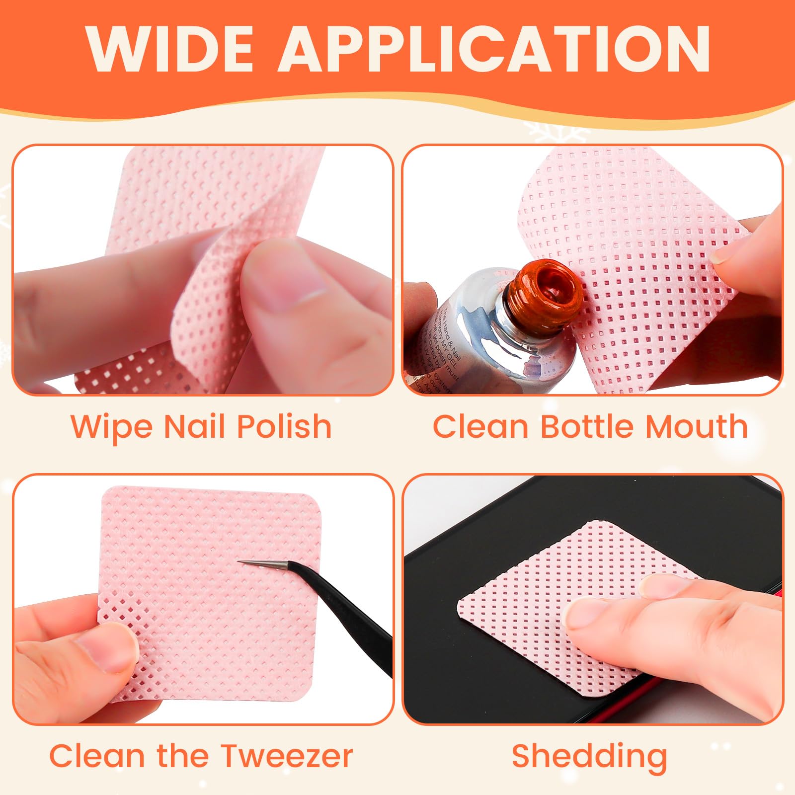 400 toallitas de uñas sin pelusa con dispensador – Toallitas quitaesmalte de uñas de gel con dispensador de acetona, extensiones de pestañas con pegamento de limpieza con 1 dispensador de 5