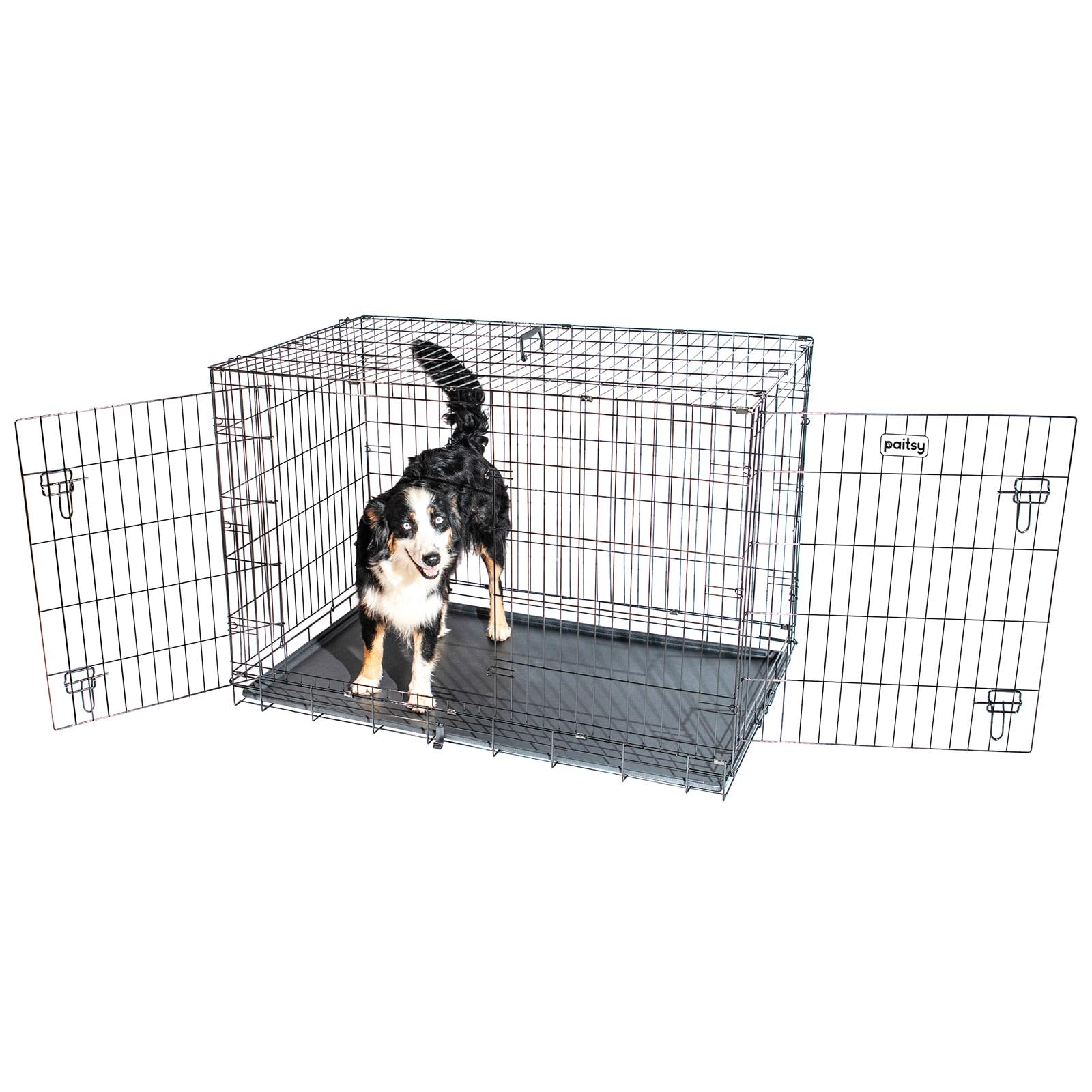 Gabbia per cani di grandi dimensioni Fortressoo2XL, 122 x 75 x 84 cm, pieghevole, 2 porte, vassoio rimovibile, uso interno, garanzia di 5 anni