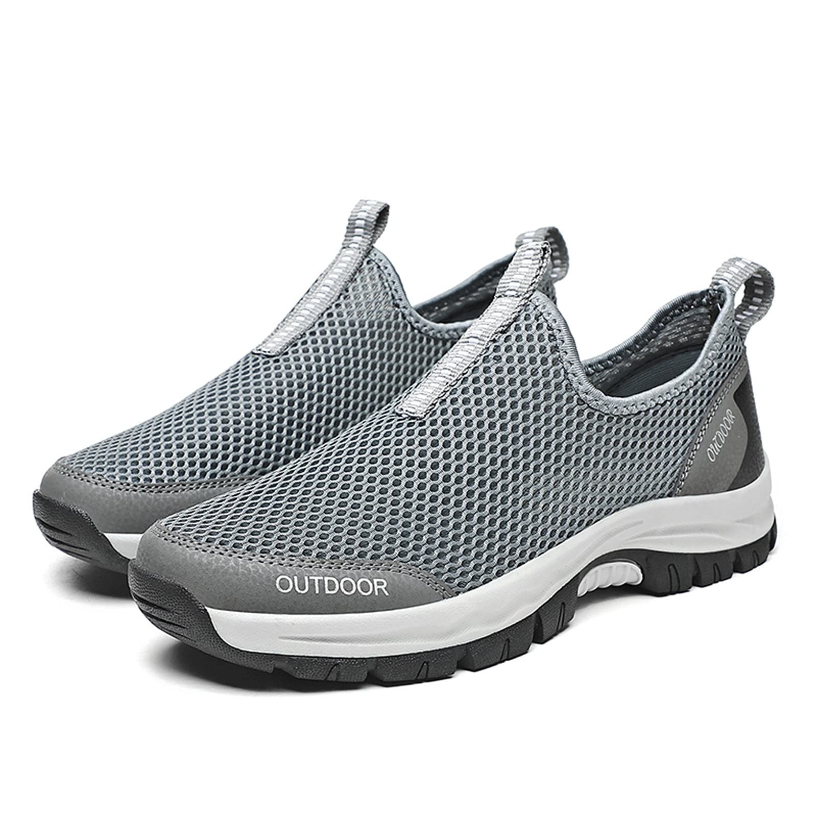 Slip in Schuhe Herren Extra Weit Walkingschuhe Mesh Turnschuhe Rutschfest