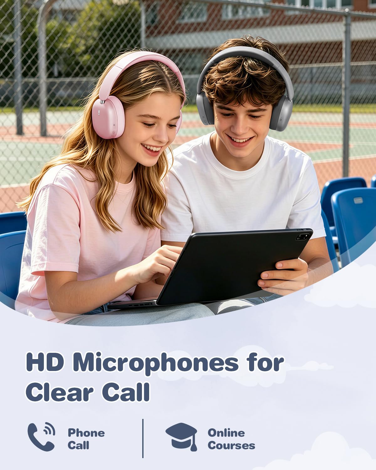 Wentronic Audífonos inalámbricos Bluetooth 5.4 para niños, plegables con modo de cable de 3.5 mm, límite de volumen seguro, tiempo de reproducción de 48 horas, llamadas claras, sonido HD para niños