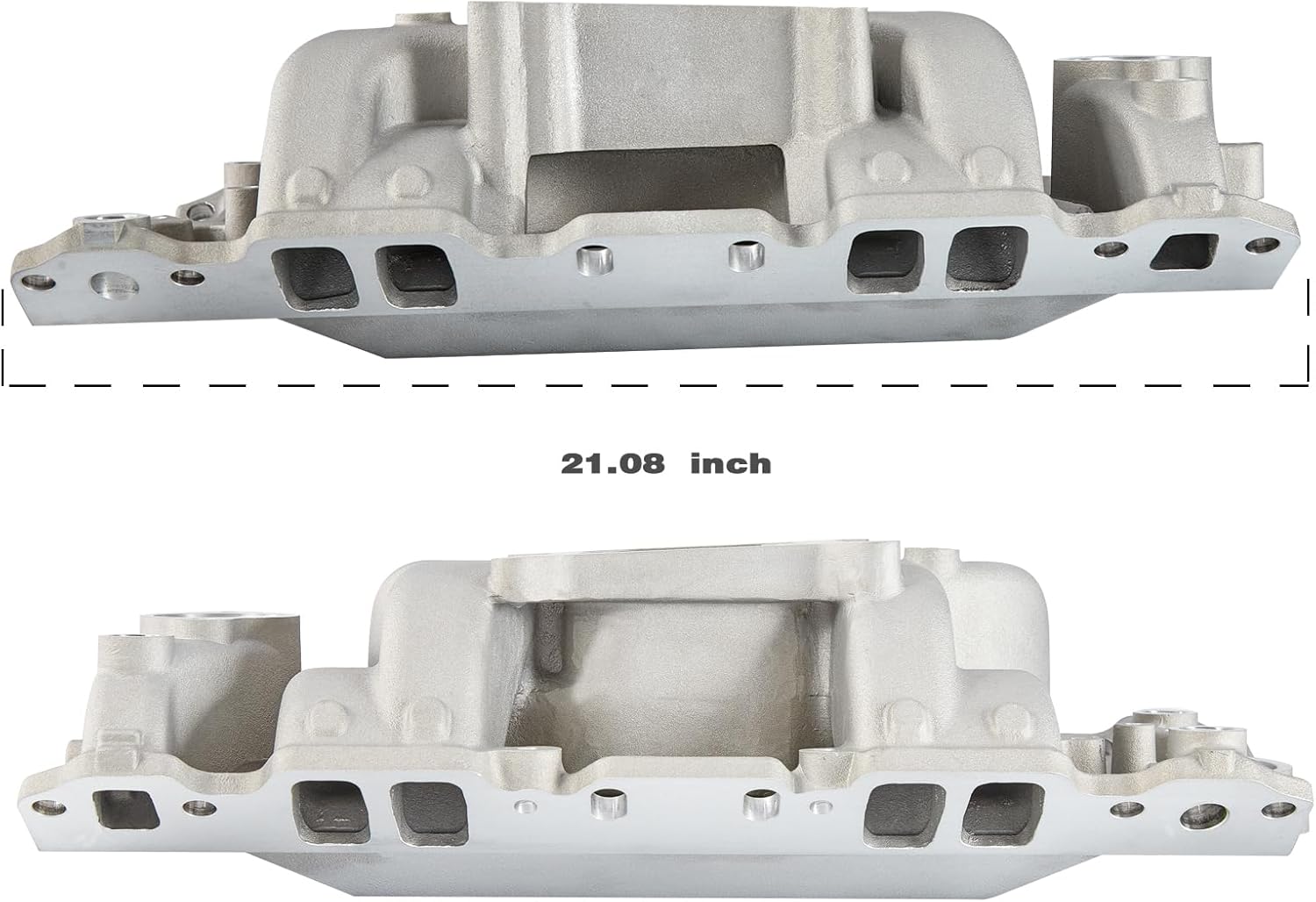 7501 2026 Intake Manifold Vortec Air-gap Aluminum Dual Plane SBC Compatible with Chevy Small Block 262 265 267 283 302 305 307 327 350 400 1955-1986 V8 Engine Silver, 22026, 82026, 52026