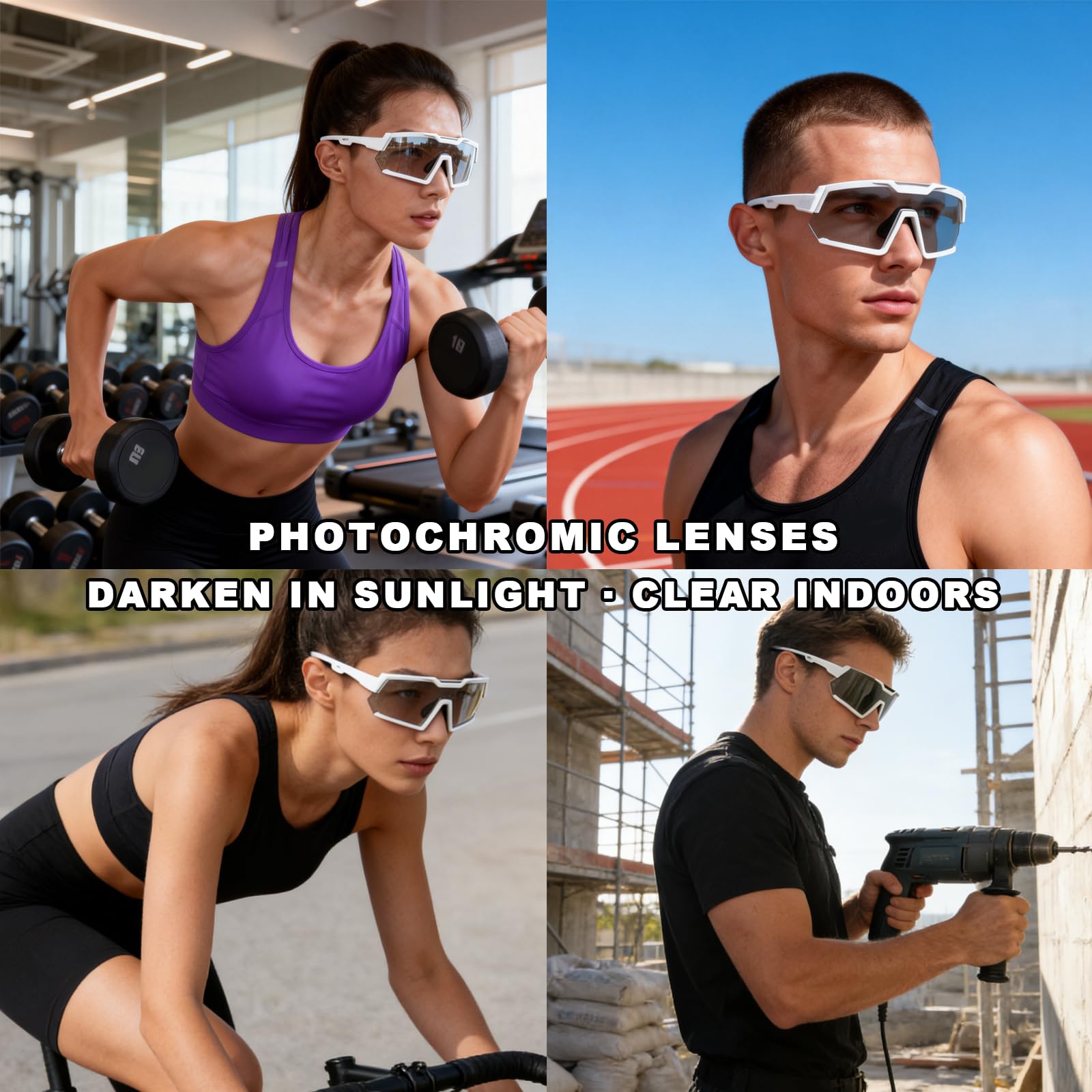 Gafas de sol Z87 para hombres y mujeres, gafas de sol deportivas de seguridad para correr, ciclismo, marco ANSI Z87 TR90, protección UV400 8001