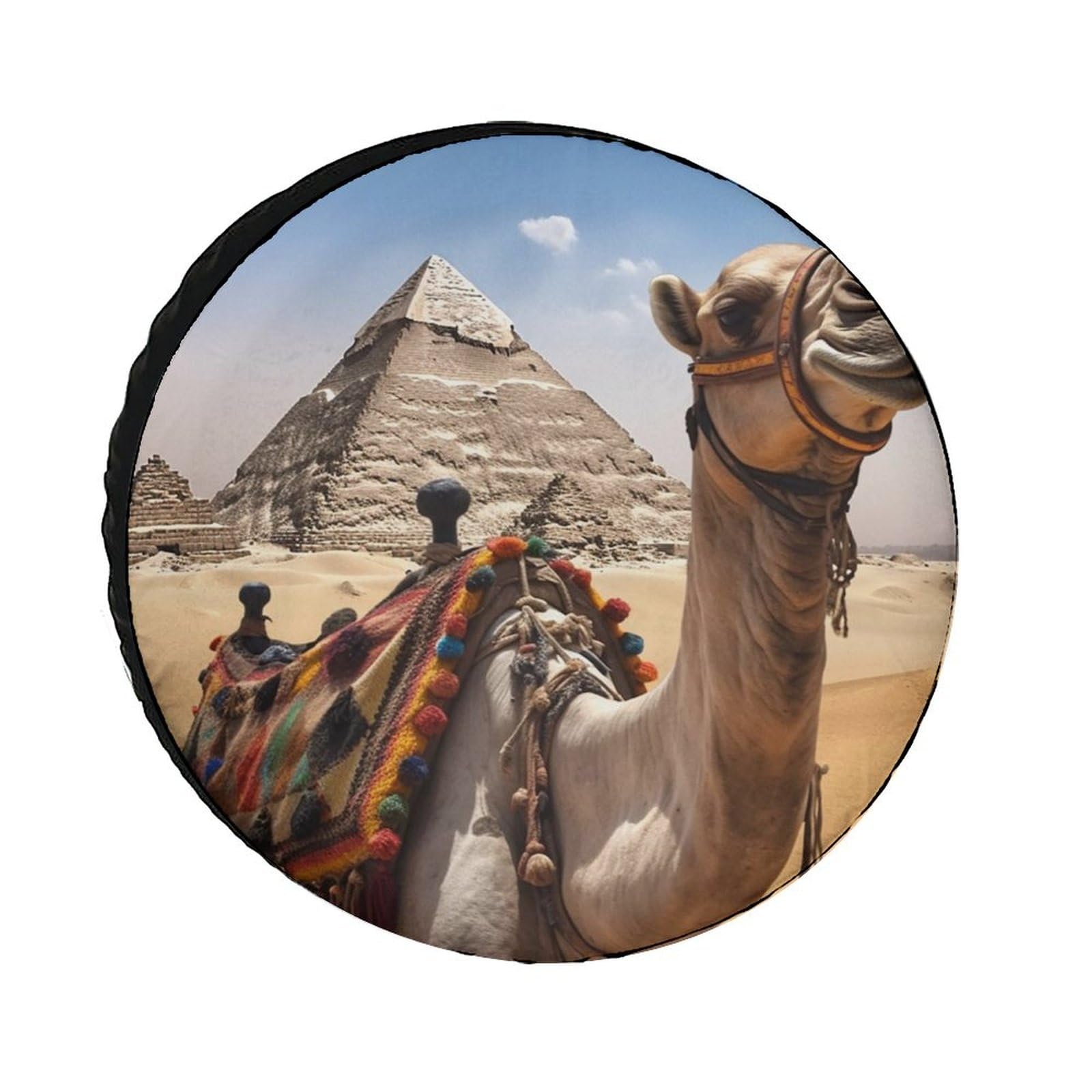 Tire Cover Waterproof Wheel Cover Pyramid Camel Spare Tire Cover for Car Tough Tire Wheel Protector Spare Wheel Cover Universal Tires Protector Cover for Tire Diameters 24-36 in, QC1103000