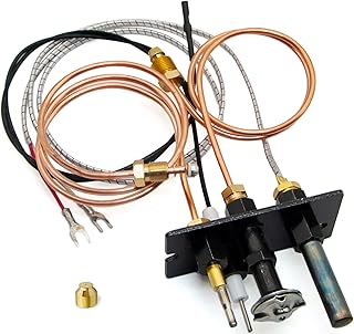 Propane and Natural Gas Pilot Assembly Replaces 10002265 10002264, LP NG 3 Way Pilot Replacement for Majestic,Temco,Vermont Castings Dutchwest,Fireplace and Stoves(Include Free NG Nozzle)