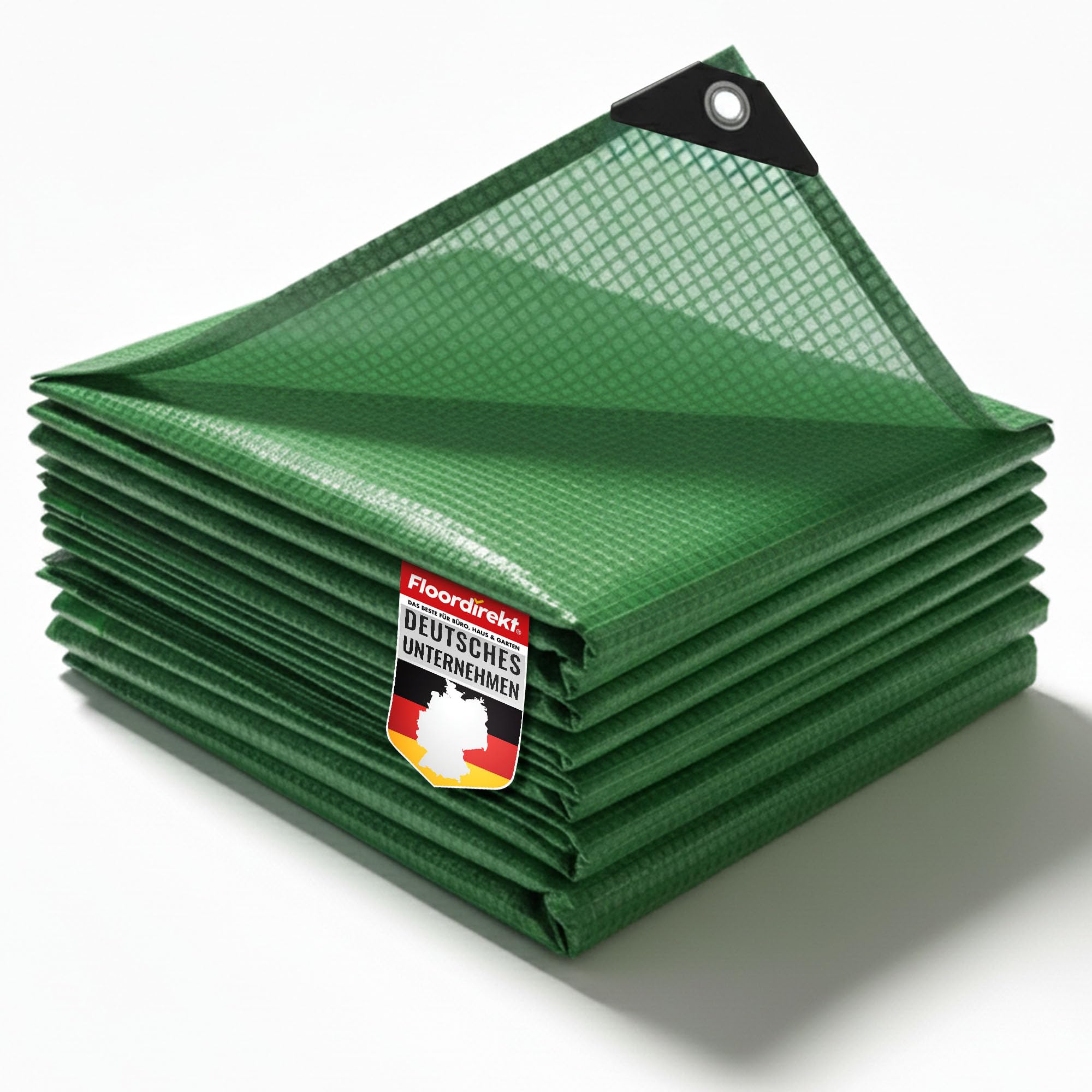 etm Tarpaulin 140 g/m² Waterproof 1.5 x 6 m Green Transparent All-Purpose Tarpaulin for Protection Against Weather – Top Suitable for Garden Area – UV-Stable Coating on Both Sides (Leno Green