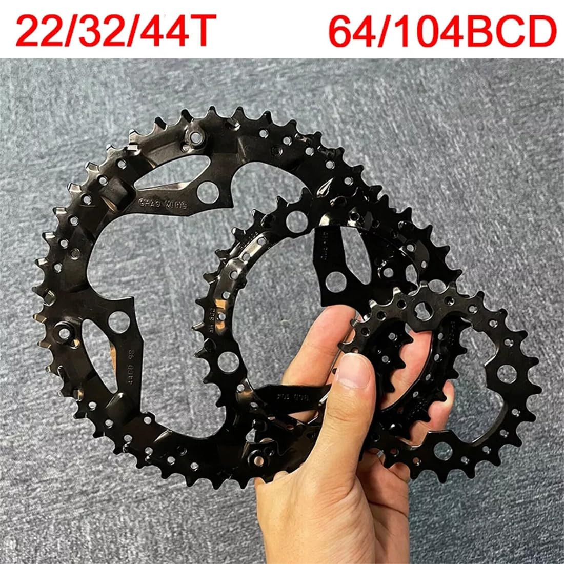 Corona 64/104 BCD MTB 3 * 9S 22T 32T 44T Corona tripla per bicicletta durevole Mountain Bike Chainwheel Bike Guarnitura parte per bici da strada, mountain bike, MTB Bike